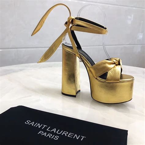 ysl gold platform|ysl platform pumps.